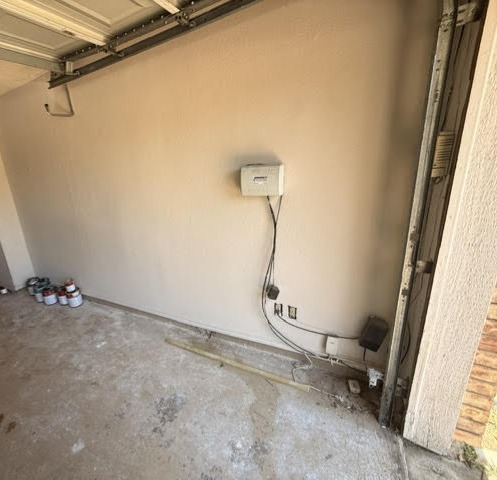 Real garage area cleared enough to create usable floor space